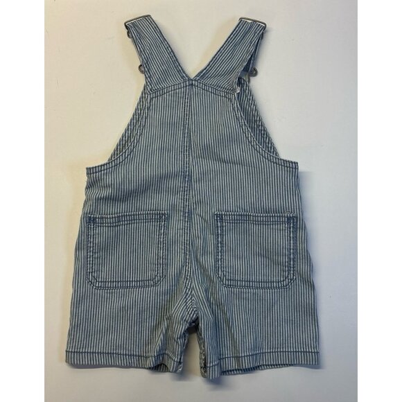 Carters‎ Blue denim stripe Overalls Shorts (6 months) - Picture 4 of 7